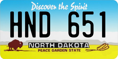 ND license plate HND651