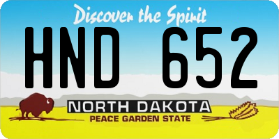 ND license plate HND652