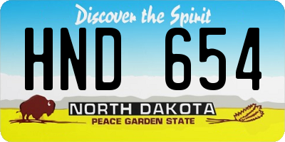 ND license plate HND654