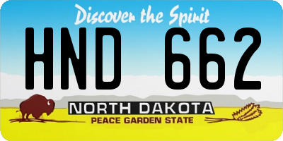 ND license plate HND662