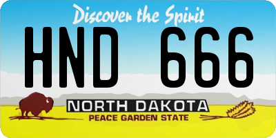 ND license plate HND666