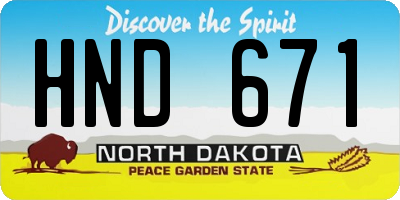 ND license plate HND671