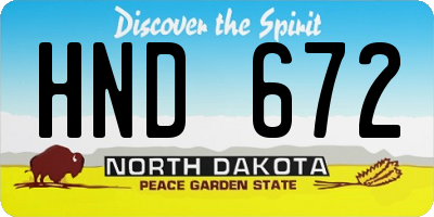 ND license plate HND672