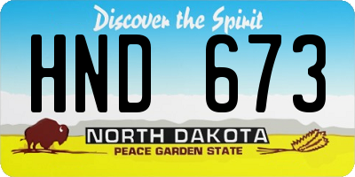 ND license plate HND673