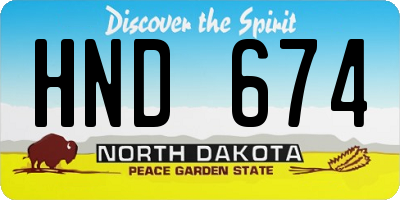 ND license plate HND674