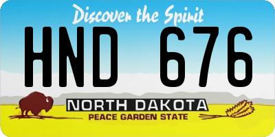 ND license plate HND676