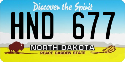 ND license plate HND677