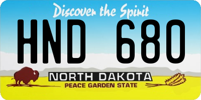 ND license plate HND680