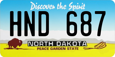 ND license plate HND687