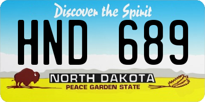 ND license plate HND689