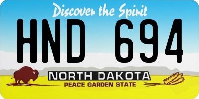 ND license plate HND694