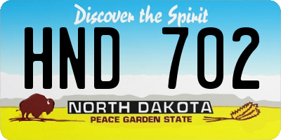 ND license plate HND702