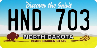ND license plate HND703