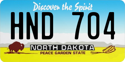 ND license plate HND704