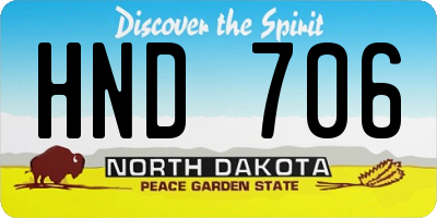 ND license plate HND706