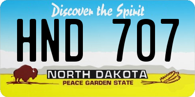 ND license plate HND707