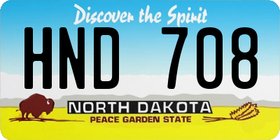 ND license plate HND708