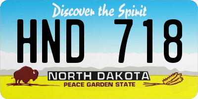 ND license plate HND718
