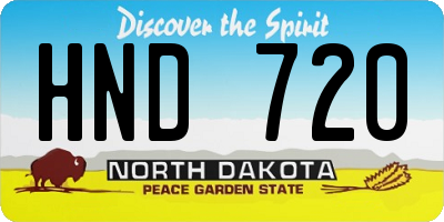 ND license plate HND720