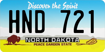 ND license plate HND721