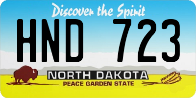 ND license plate HND723