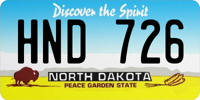 ND license plate HND726