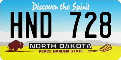 ND license plate HND728