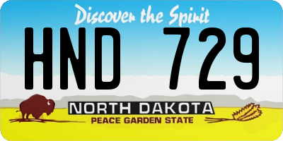 ND license plate HND729