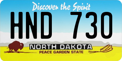 ND license plate HND730