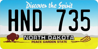 ND license plate HND735