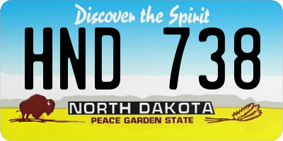 ND license plate HND738