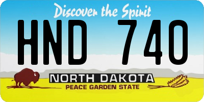 ND license plate HND740