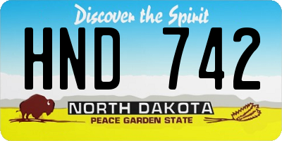 ND license plate HND742