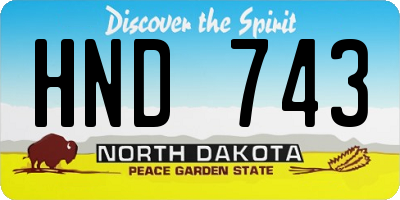 ND license plate HND743