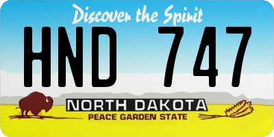 ND license plate HND747