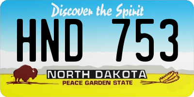 ND license plate HND753