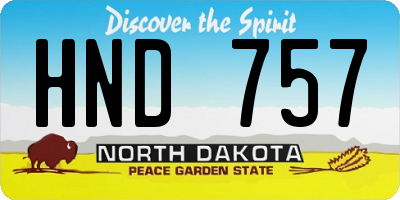 ND license plate HND757