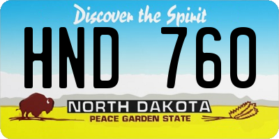 ND license plate HND760