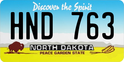 ND license plate HND763