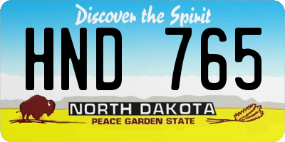 ND license plate HND765