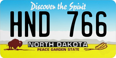 ND license plate HND766