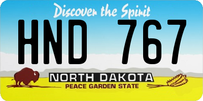 ND license plate HND767