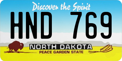 ND license plate HND769