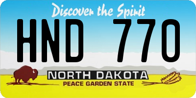 ND license plate HND770