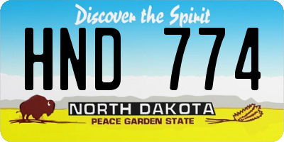 ND license plate HND774