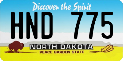 ND license plate HND775