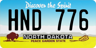 ND license plate HND776