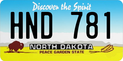 ND license plate HND781