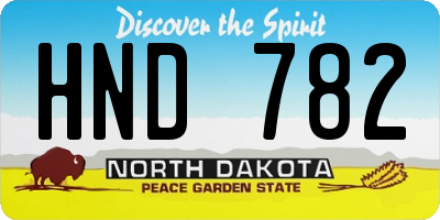 ND license plate HND782