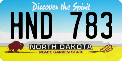 ND license plate HND783